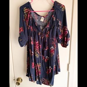 Terra & Sky Floral Blouse